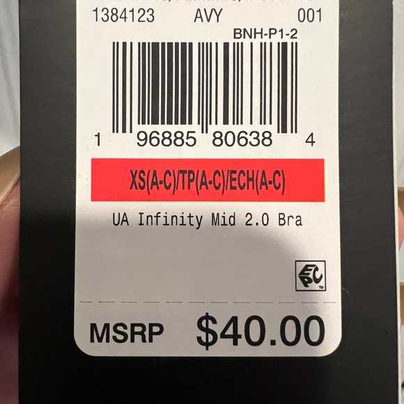 🆕 NWT Under Armour Infinity Mid 2.0 Black Sports Bra with Logo Straps - Picture 5 of 8